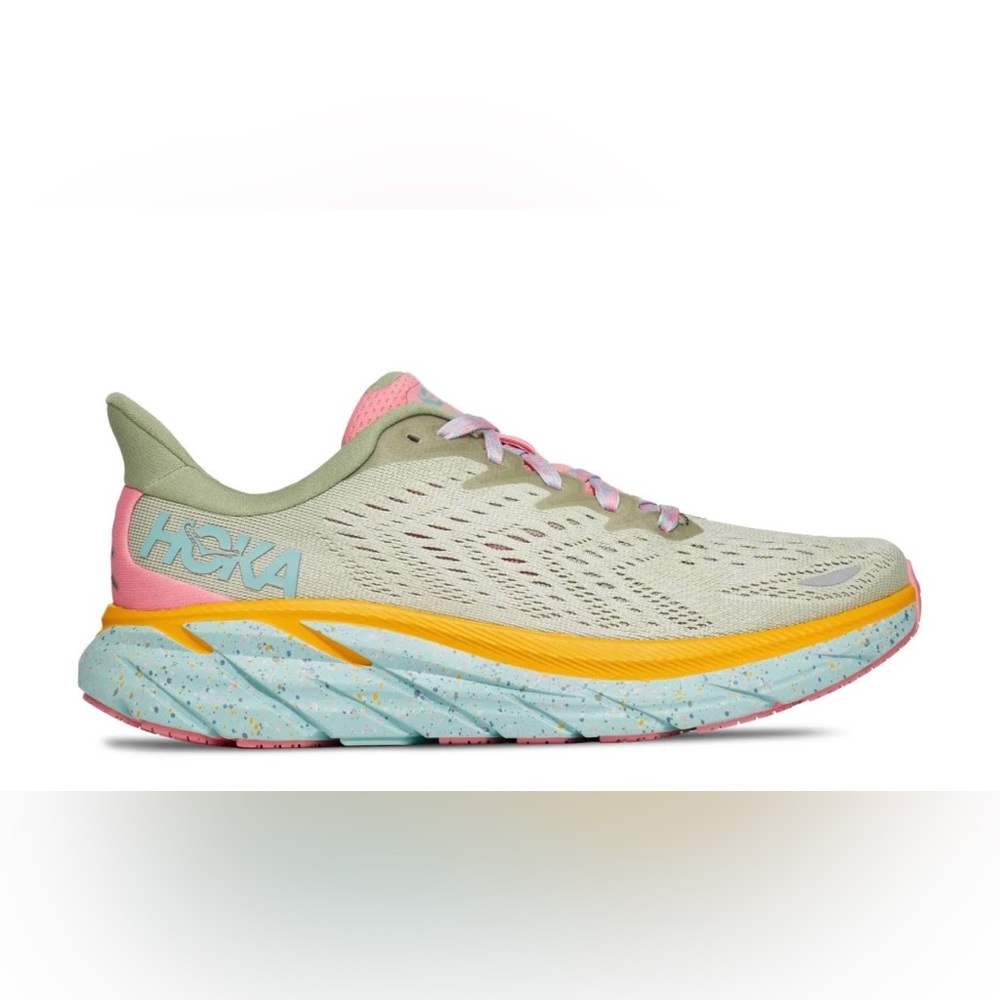 Women's Hoka x Free People Movement Clifton 8 Shoes in Seaweed/Green Tea